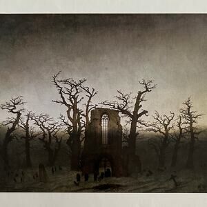 Caspar David Friedrich, Abbey in Oakwood, Painting, Art Print, ~ 250802-WH 350 H